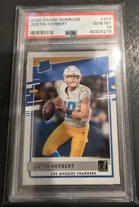 2020 Panini Donruss - Rated Rookie Justin Herbert #303 (RC) - Picture 1 of 2