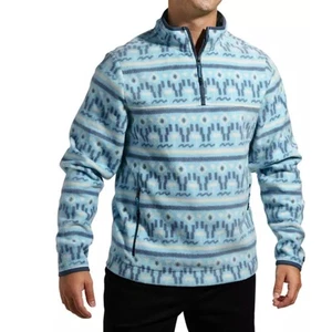 NWT CHUBBIES The Sand of Time Quarter Zip Pullover Fleece Blue Small - Picture 1 of 6