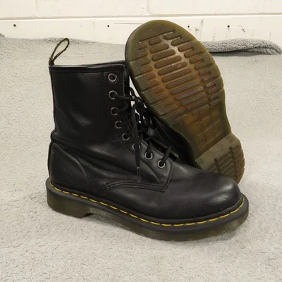 Botas Dr Martens Mujer Talla 7 Negras 1460 Combat Doc 11821 Cuero Napa 8 Agujeros Foto 1 de 4