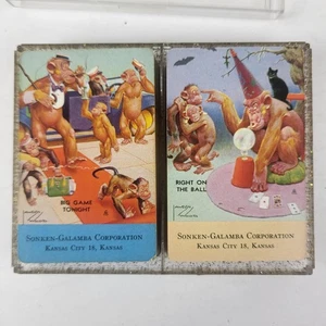 Spielkarten Doppeldeck Lawson Wood Monkeys Sonken Galamba Corporation Kansas - Bild 1 von 19
