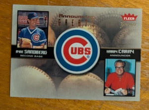 2004 Greats of the Game Announcing Greats #3 Harry Caray/Ryne Sandberg Cubs - Picture 1 of 2
