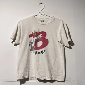 Vintage Warner Bros Boys Kids T-Shirt Size L White Bugs Bunny Made In USA 90s - Picture 1 of 6