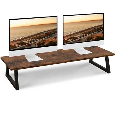 31.5 inch Dual Monitor Stand Riser for Wood & Steel Desktop Riser Organization - Image 1 of 4