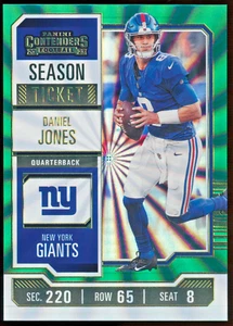 2023 Contenders | DANIEL JONES Season Ticket #75 Holo Green Laser | Giants NFL - Bild 1 von 2