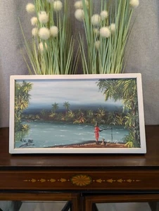 Vintage African Original Painting - Signed A.W. Doe - Framed - Mid Century - Picture 1 of 13