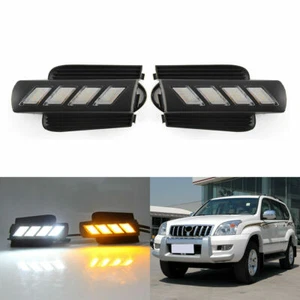 LED DAYTIME RUNNING LIGHT DRL YELLOW INDICATOR KIT FOR TOYOTA PRADO LAND CRUISER - Picture 1 of 12
