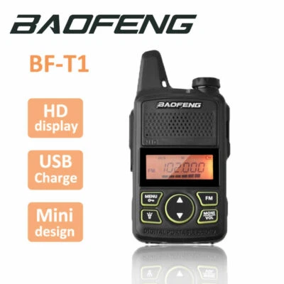Baofeng T1 Compact Two Way Radio UHF 400-470MHz PTT Headset Handheld Interphone - Image 1 of 4
