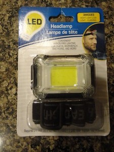 COB Work LED Headlamp Torch Lamp+stretch adjust head ban New sealed card=NEW