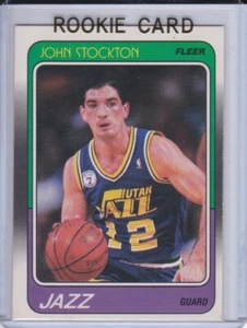 JOHN STOCKTON ROOKIE CARD 1988 Fleer VINTAGE BASKETBALL RC Utah Jazz HOFer! - Picture 1 of 2