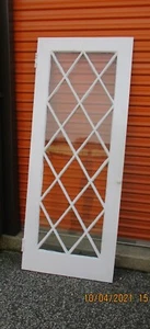 CABINET DOOR LARGE PANE GLASS CRISS CROSS PATTERN 30 X 75 - Picture 1 of 8