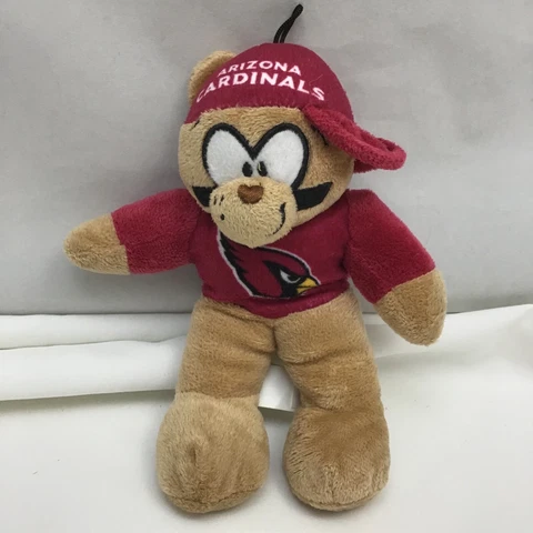 Arizona Cardinals Teddy Bear Tan Brown Red NFL Football Plush 8" Lovey Toy 2016 Cover