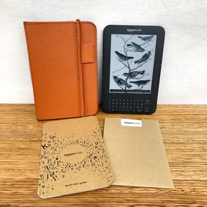 πΉβοΈ Amazon Kindle Keyboard 3rd Gen D00901 6" WiFi eBook Reader eReader W Cover - Picture 1 of 12