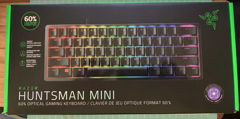 Razer Optical Gaming Keyboard 60% Huntsman Mini (RGB LED light, USB Wired, Black - Image 1 of 4