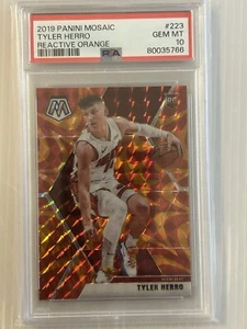 Panini Mosaic 2019-20 - Reactive Orange Prizm #223 Tyler Herro (RC) PSA 10 - Imagen 1 de 2