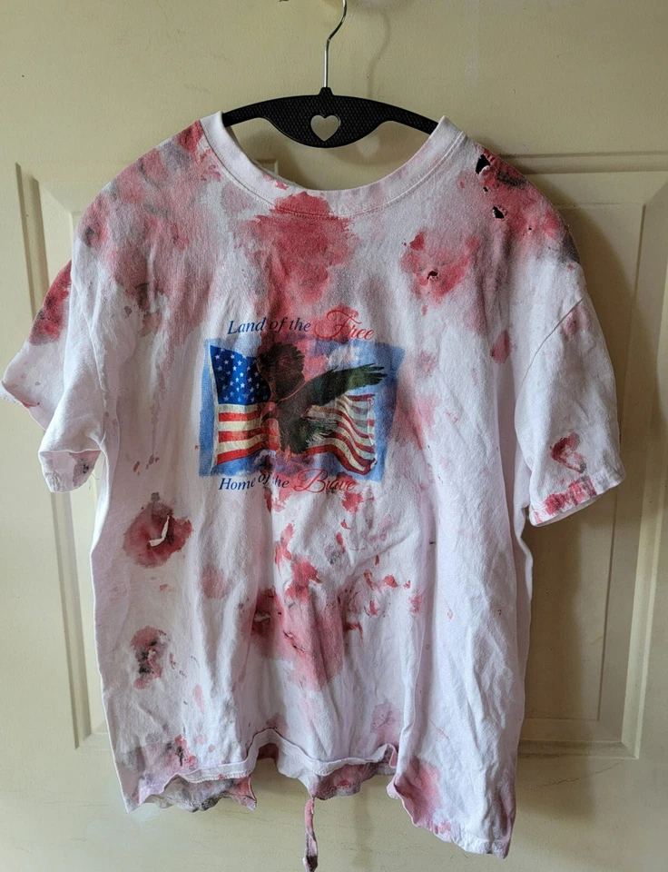 Camiseta ZOMBIE PINTADA A MANO TWD Disfraz Talla Adulto Grande ÚNICA EN SU CLASE Foto 1 de 2