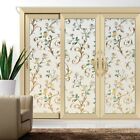 3D Floral Static Window Films Frosted Cling Glass Stickers Privacy Modern Decor
