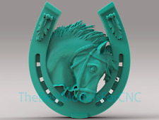 3D Model STL File for CNC Router Laser & 3D Printer Horse in Horseshoe