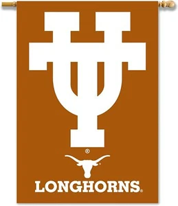 TEXAS LONGHORNS--- 2-Sided 28-by-40 inch VERTICAL FLAG with Pole Sleeve - Picture 1 of 1
