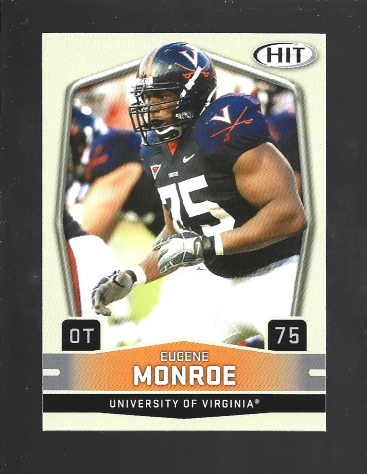 2009 SAGE Hit #3 Eugene Monroe rookie card, Virginia Cavaliers legend - Image 1 of 1