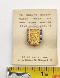 Rare VTG WW2 NY FIGHTING 69TH PIN Infantry New York Army 10k Gold Filled + Paper - Picture 1 of 5