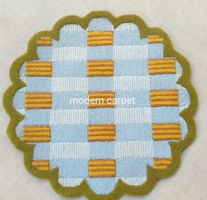 Matilda Goad Plaid Rugs Handmade 100% Woolen Hand Tufted For Home Decoration - Picture 1 of 12
