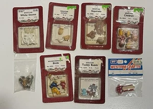 Vintage Fibre Craft Miniature Doves Children  Birds Bears New Old Stock Lot - Picture 1 of 6