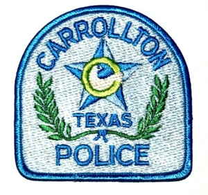 CARROLLTON TEXAS TX Police Patch CITY SEAL LOGO STAR WREATH 3.5” ~ - Bild 1 von 1