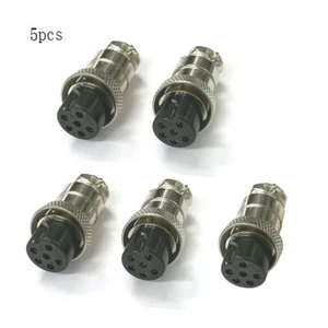 5 PCS 6 Pin Ham & CB Radio MIC Microphone Connector Female Plug Solder Type - Picture 1 of 3