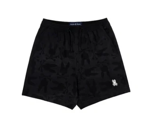PSYCHO BUNNY KIDS BLACK SHORT B0W321B2SW BLK - Picture 1 of 1