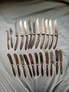 23 Pcs. Flatware Set Forged Form Brass Sharp Knives Set + Cutlery - Picture 1 of 6
