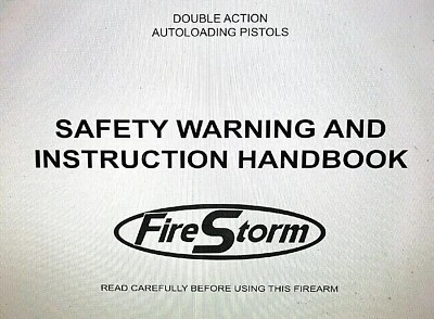 PISTOLA FIRESTORM Manuales de Usuario del Propietario .380acp .45acp MINI 9mm 40sw 45acp Foto 1 de 4