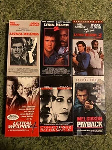 VHS Lethal Weapon 1 2 3 4 Conspiracy Theory Payback Mel Gibson Action Cop Hero - Picture 1 of 6