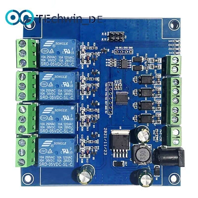 4-ch Modbus-RTU Relay Switch Module Signal input and output RS485 TTL Controller - Image 1 of 2