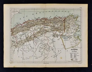 1885 Cortambert Map - Algeria & Tunisia - Alger Constantine Oran Tunis Carthage - Picture 1 of 2