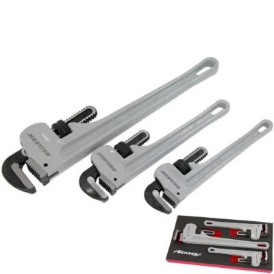 Neilsen 3pc Adjustable Aluminium Waterpump Stilsons Monkey Pipe Wrench Pliers - Image 1 of 3