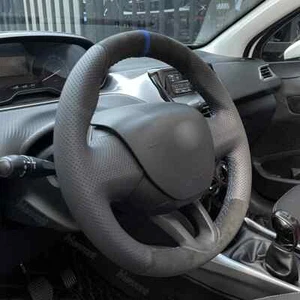Dark Grey Alcantara Leather Steering Wheel Cover Wraps for Peugeot 208 2008 308 - Picture 1 of 11