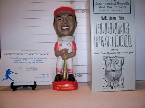 1999 SAM 500 HOME RUN FRANK ROBINSON CINCINNATI REDS BOBBLEHEAD #246/1000 MINT Cover