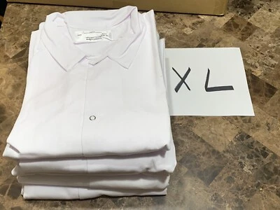 Lot of 5 Coats AGI Gripper-Front Spun Polyester Pocketless Butcher Coat 5 Sizes  - Image 1 of 4