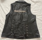 Women’s Embroidered Harley Davidson Leather Vest Size 1W (18-20) XL 2XL