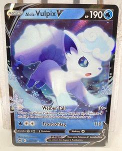 Pokémon TCG Alolan Vulpix V Silver Tempest 033/195 Deutsch Ultra Rare Near Mint - Picture 1 of 2
