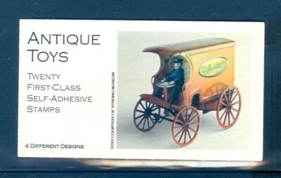 US 3626-3629 3629e Color Error, Antique Toys,  Complete Booklet/20, Mint XF NH - Image 1 of 3