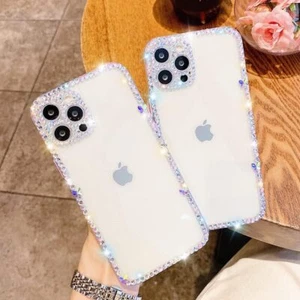 NEW‼ BANAILOA Clear Bling iPhone 12 Pro Max Case Glitter Sparkle Rhinestone - Picture 1 of 10
