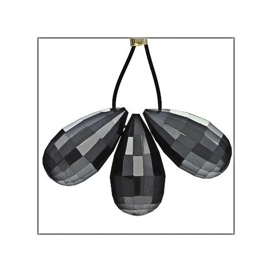 4 cuentas Briolette lágrima circonita cúbica 6,5x12 mm negro azabache #64066 Foto 1 de 1