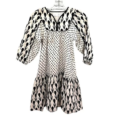 Zara girls ecru black neutral printed dress size 13/14 - Image 1 of 4