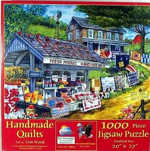 Handmade Quilts Fresh Produce Tom Wood 1000 pc 20" X 27" SunsOut Puzzle - Picture 1 of 1