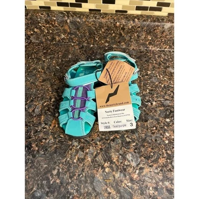 NORTY NIÑOS SANDALIAS INFORMALES ZAPATOS TALLA 3 VERDE PÚRPURA CASUAL VERANO NUEVO Foto 1 de 4