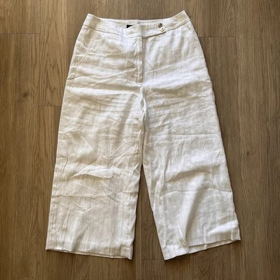 WHBM Белый дом черный рынок размер 8 урожая слоновой кости в тонкую полоску широкая нога новый с Ярлыками - Изображение 1 из 4