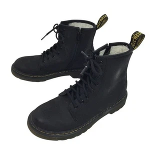Dr Martens 1460 Serena J Cuero Cremallera Encaje Botas Juveniles 2 Negras - Imagen 1 de 15