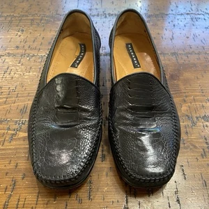 Magnannl schwarz echte Straußen Halbschuhe elegante Schuhe Größe 10 M $ 795 - Bild 1 von 15