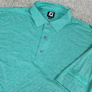 Polo de golf FootJoy para hombre XL verde negro a rayas rendimiento elástico manga corta - Imagen 1 de 6